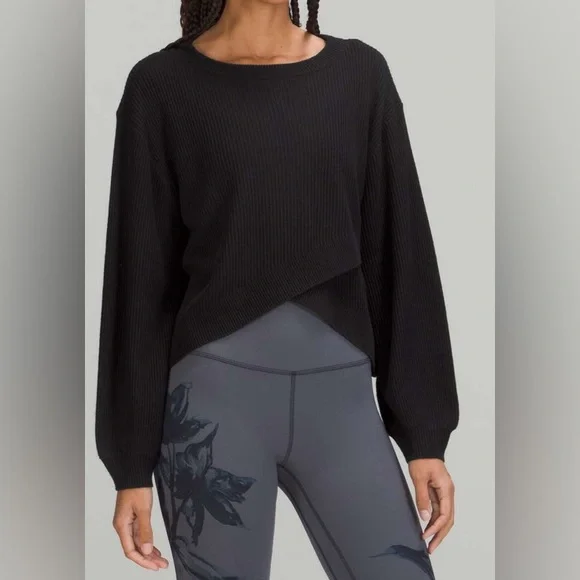 NWOT Lululemon Reversible Crossover Sweater Black - Picture 2 of 7